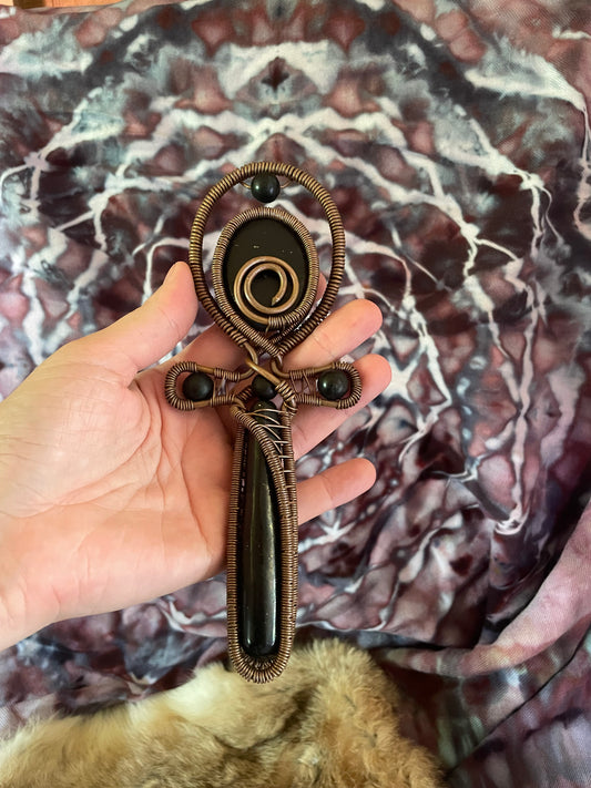 Shungite and Copper Ankh