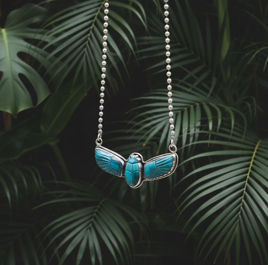 Labradorite Copper Winged Scarab